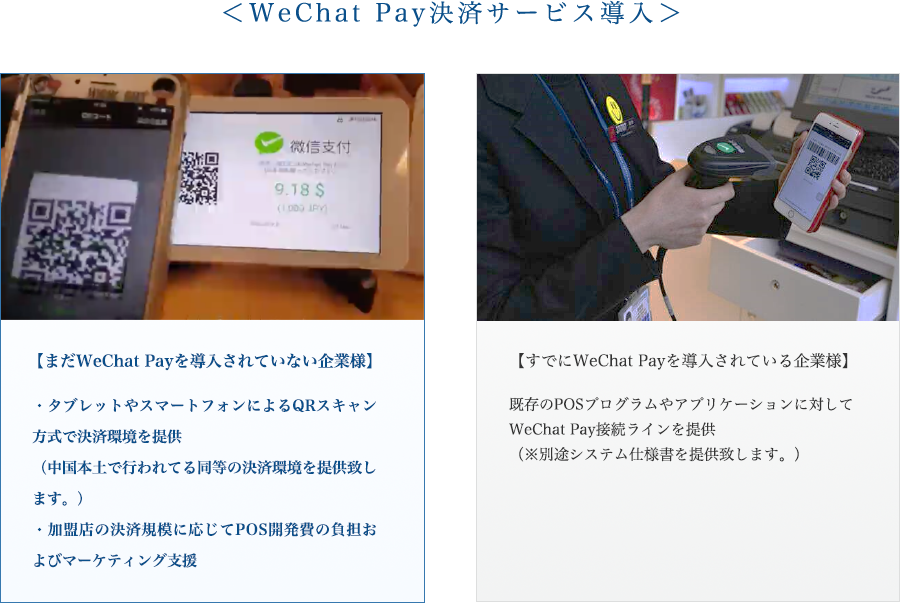 ＜WeChat Pay決済サービス導入＞